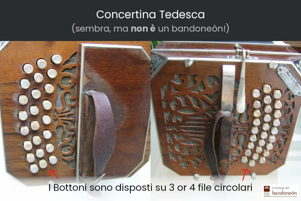 La concertina tedesca somiglia molto a un bandoneón, ma non lo è.