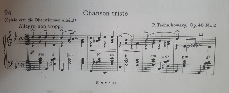Esempio di repertorio classico con bandoneon tratto da un metodo di bandoneon tedesco degli anni Cinquanta.